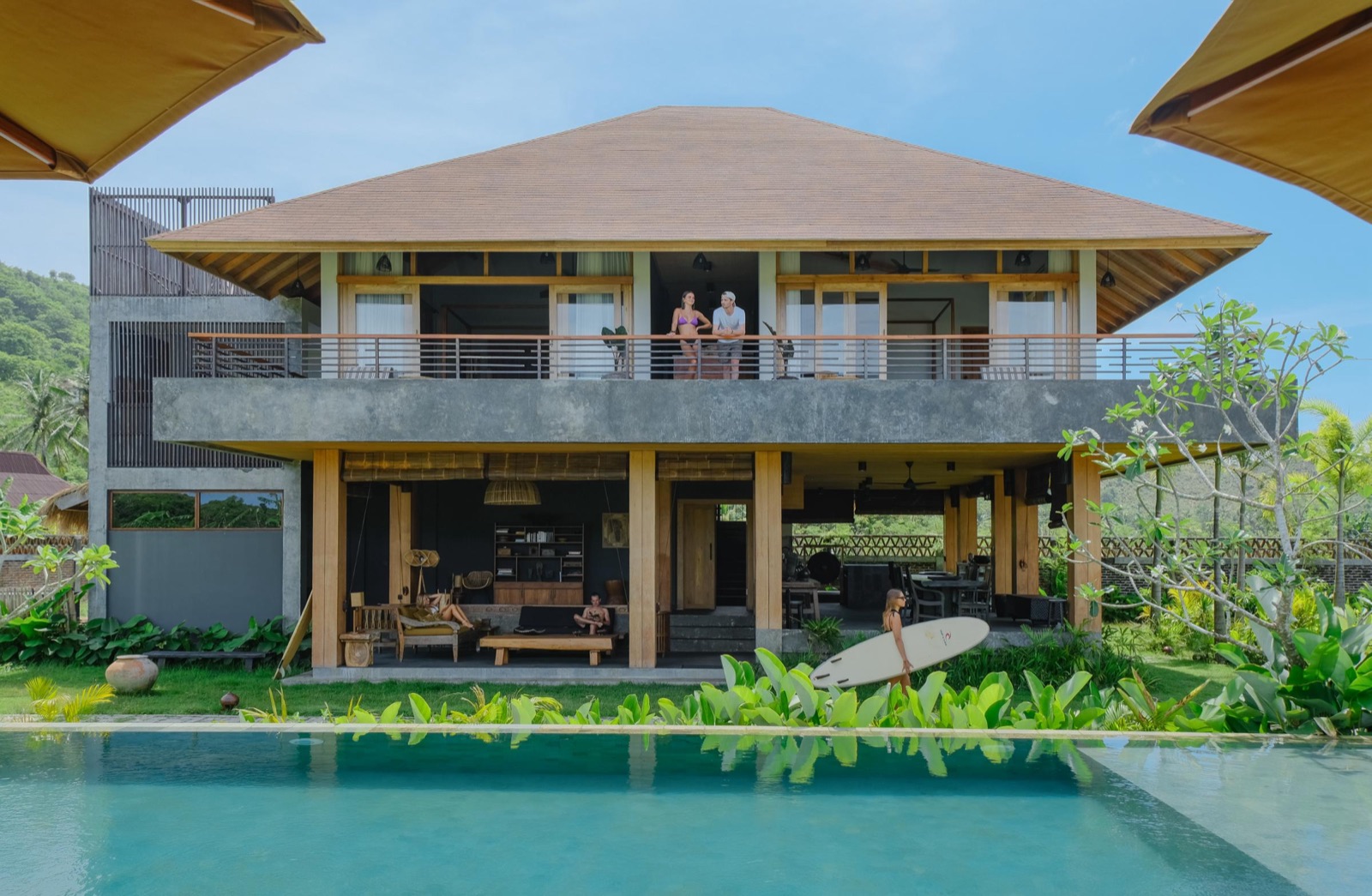 the villa by day from the pool